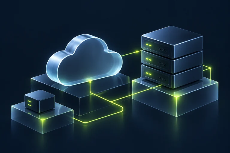 Illustration d’une infrastructure cloud reliée à des serveurs